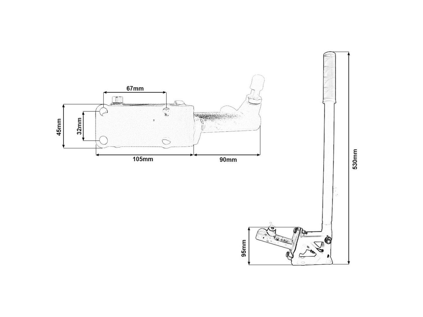Vertical Hydraulic Handbrake with Inverted Pump