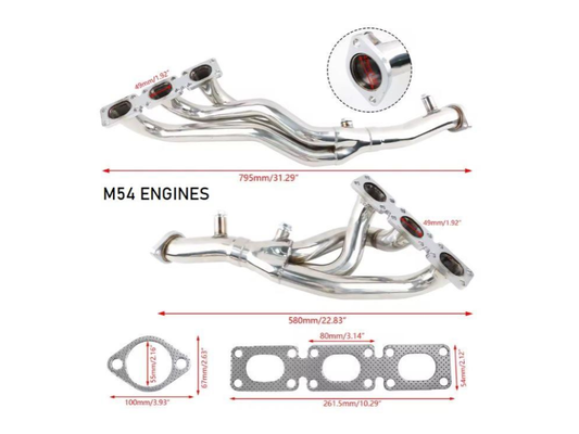 Exhaust headers for BMW E46