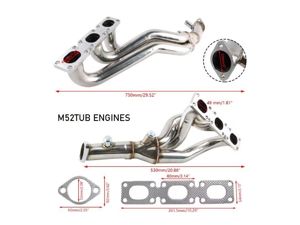 Exhaust headers for BMW E46